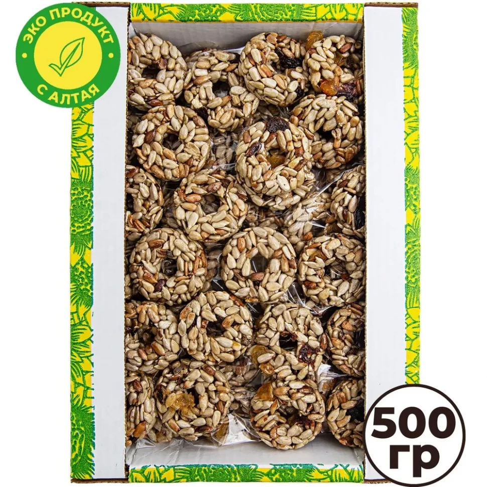  Козинаки из подсолнечника с медом и сухофруктами "Зачетные" 500г в Чапаевске