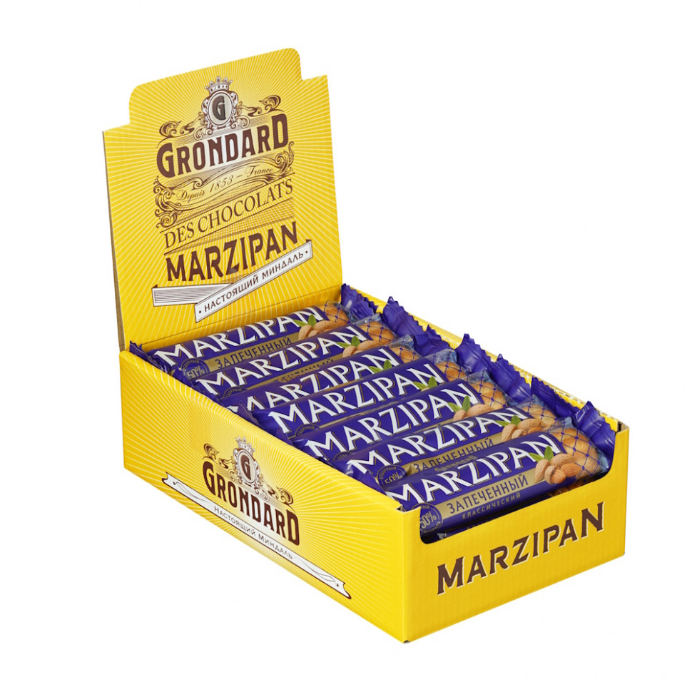  TM Grondard   (11161) Батончики НЕглазированные Марципановые Запечённые, (28шт по 40г)    в Чапаевске
