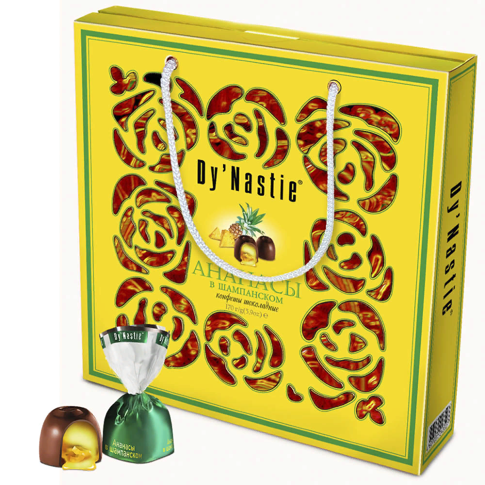  Династия Сумка Конфеты "Ананасы в шампанском", 220г   в Чапаевске